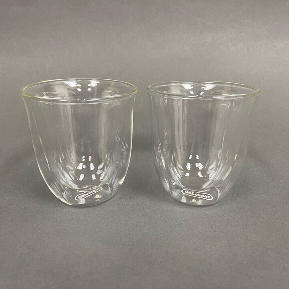 DeLonghi Cappuccino Glasses Clear Glass Double-wall Borosilicate Hand Blown - 2 - Picture 2 of 10